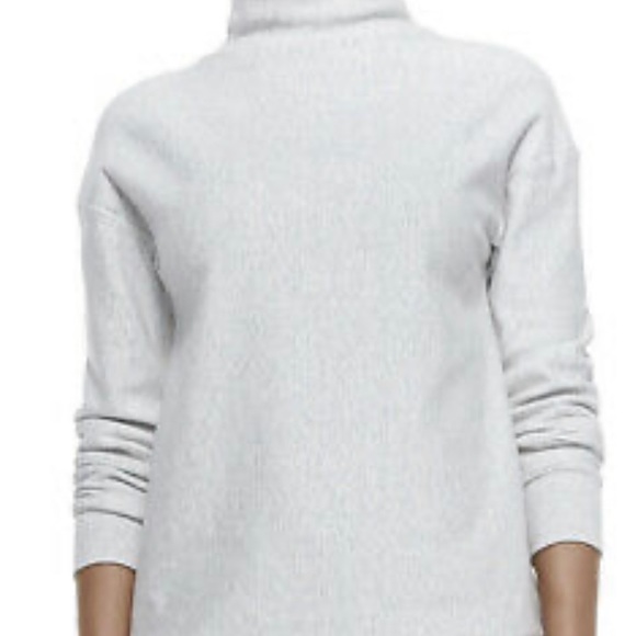 Theory sweatshirt mock turtleneck relaxed drop sleeve sz Large Gray - Picture 3 of 6
